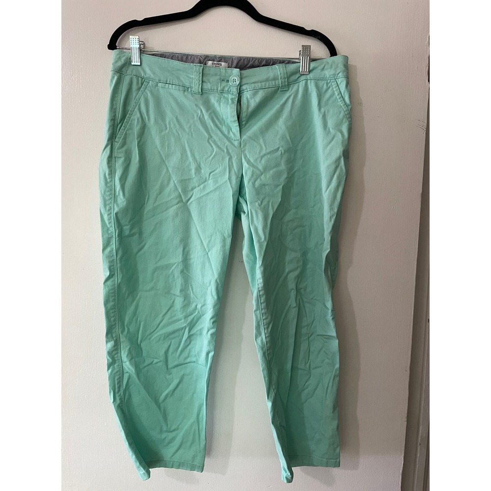 Crown & Ivy Petite Mint Green Chino Pants Size 8P Seafoam‎ Cropped Trousers